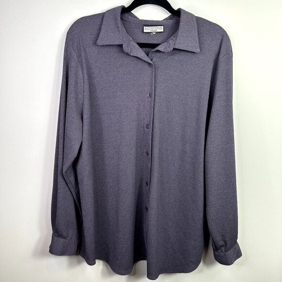 Notations womens purple button down size 1X - Picture 1 of 6
